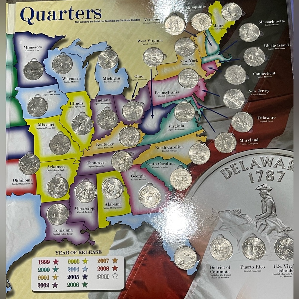 State Series Quarters Collector Map - Picture 8 of 8